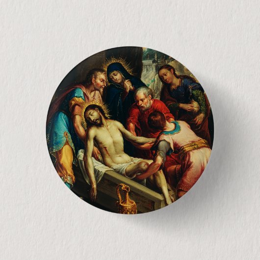De graflegging van Christus Juan Rodríguez Juarez Ronde Button 3,2 Cm (Voorkant)