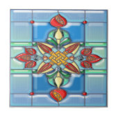 De granaatappel regelt Glas in lood Tegeltje (Voorkant)