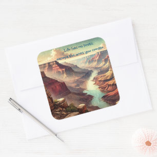 De Grand Canyon en Quote Vierkante Sticker