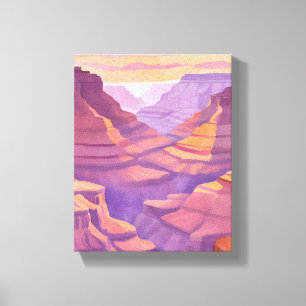 De Grand Canyon   Nationaal Park Aquarel Canvas Afdruk