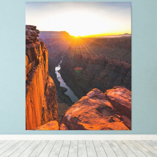 De Grand Canyon Sunrise Wall Art Canvas Afdruk (Insitu (Houten vloer))