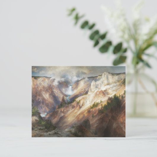 De Grand Canyon van de Yellowstone, Thomas Moran Briefkaart (Staand voorkant)
