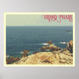 De Grand Phare strandlijn Jijel, Algerije Poster