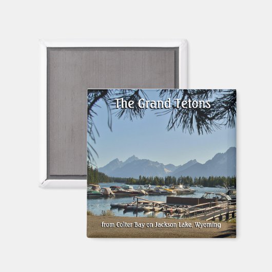 De Grand Tetons - 2 Inch Square Magnet (Voorkant / Achterkant)