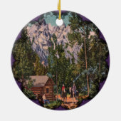 De Grand Tetons - Wyoming Victoriaans Ornament (Achterkant)