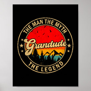 De Grandude Mythe Legende Vintage Retro Poster