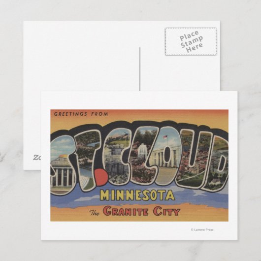 De Granite-stad - Grote lettercellen Briefkaart (Voorkant / Achterkant)