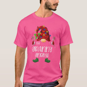 De Granny Gnome Buffalo Plaid Kerstboom Licht T-shirt