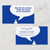 de grap van het lerarenlesplan (kleur klantgericht visitekaartje (Voorkant / Achterkant)