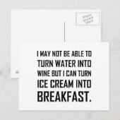 De Grap van het Ontbijt van het Roomijs van de Briefkaart (Voorkant / Achterkant)