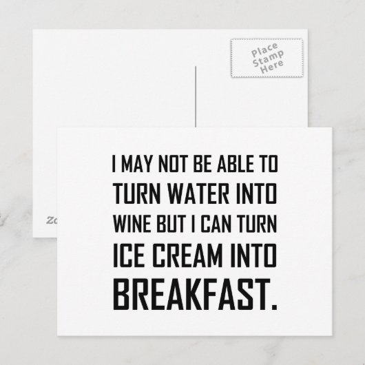 De Grap van het Ontbijt van het Roomijs van de Briefkaart (Voorkant / Achterkant)