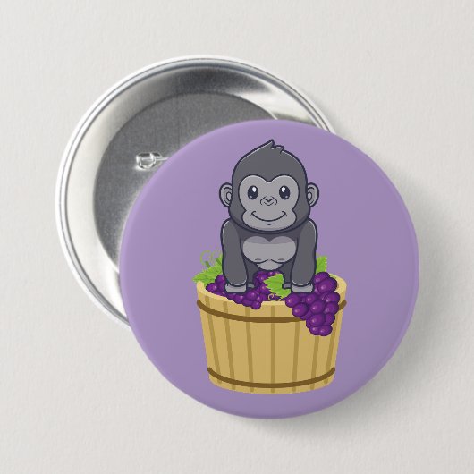 De "GrAPE" Ronde Button 7,6 Cm (Voorkant /achterkant)