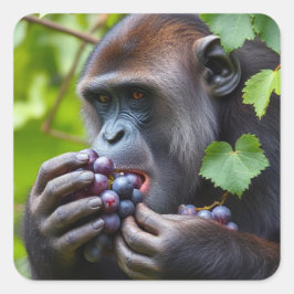 De "GrAPE" Vierkante Sticker