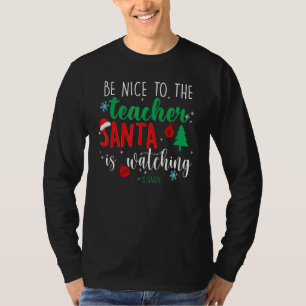 De grappige 1stgrade be Mooie Techer Santa kijkt n T-shirt