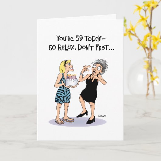 De grappige 59ste Kaart van de Verjaardag voor (Gele Bloem)