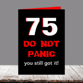 De grappige 75ste Kaart van de Verjaardag voor Man