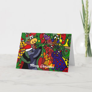 De grappige Abstracte Originele Kunst van de Feestdagen Kaart