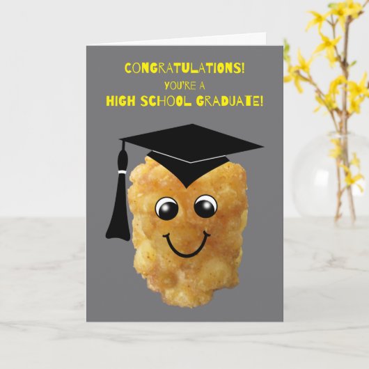 De grappige Afstuderen Congrats van de Middelbare Kaart (Gele Bloem)