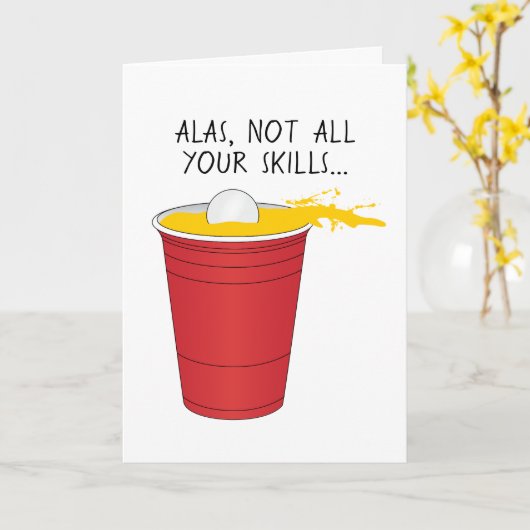 De grappige Afstuderen van Pong van het Bier Kaart (Gele Bloem)