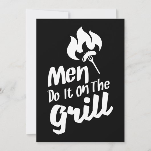 De grappige BBQ-Mannen doen het op de rooster Feestdagenkaart (Voorkant)
