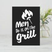 De grappige BBQ-Mannen doen het op de rooster Feestdagenkaart (Staand voorkant)