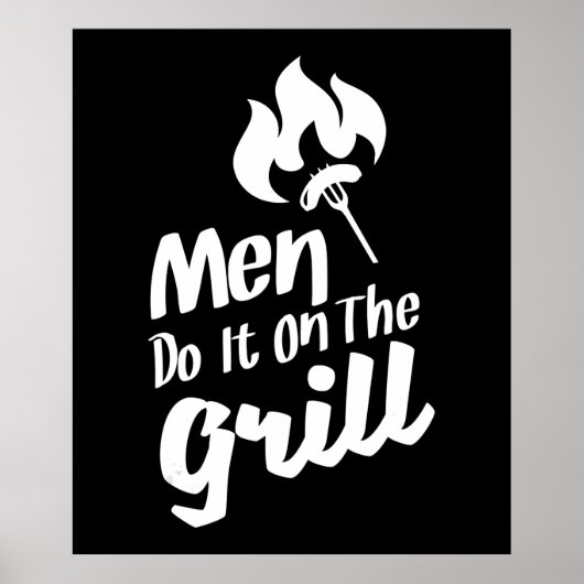 De grappige BBQ-Mannen doen het op de rooster Poster (Voorkant)