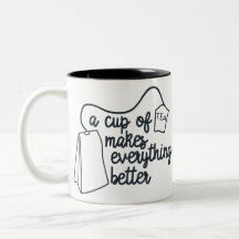 De grappige beker van Tea maakt alles beter