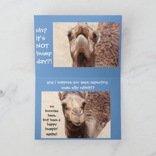 De grappige (blauwe) Kaart van Pasen van de Dag (Binnen)