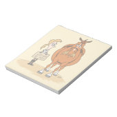 De grappige Cartoon Paardenvrouw werkt voor Hay Notitieblok (Linkerzijde)
