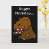 De grappige Cartoon Tyrranosaurus Rex van de Kaart (Gele Bloem)