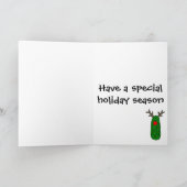 De grappige Cartoon van het Rendier van Kerstmis Feestdagen Kaart (Binnen)