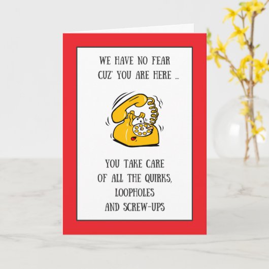 De grappige Dag van de Beroeps van de Telefoon Kaart (Gele Bloem)