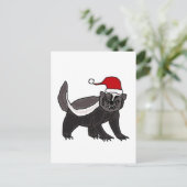 De grappige Das van de Honing in het Pet van de Feestdagenkaart (Staand voorkant)