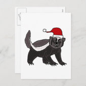 De grappige Das van de Honing in het Pet van de Feestdagenkaart (Voorkant / Achterkant)