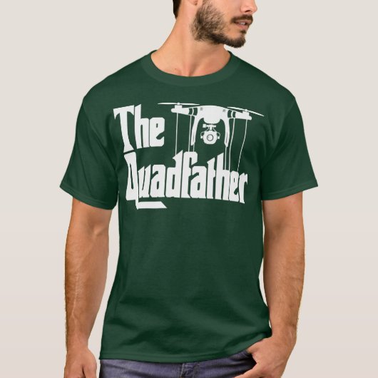 De grappige drone van de Quadfather-vader vliegt T-shirt (Voorkant)