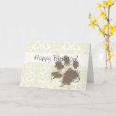 De grappige Druk van de Poot op het Patroon van Kaart (Gele Bloem)