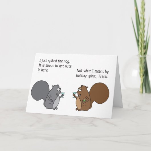 De grappige Eierdrank van de Kerstkaart van de Feestdagen Kaart (Voorkant)