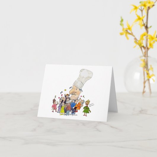 De grappige Franse Chef-kok van de Cartoon Kaart (Gele Bloem)