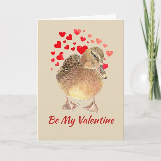 De grappige Gelukkige Eend van Valentijn met de Feestdagen Kaart (Voorkant)