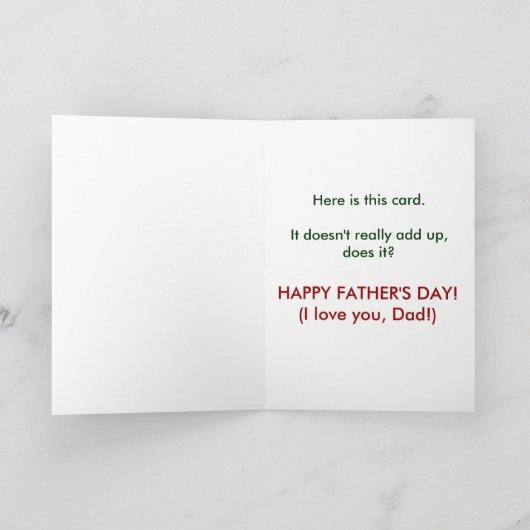 De grappige Gelukkige Kaart van de Dag van Vaders (Binnen)