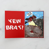 De grappige Gemiddelde Kerstkaart van de Zuster of Feestdagen Kaart (Binnen)