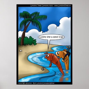 De Grappige Golfvis Poster Prints