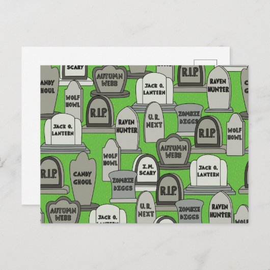 De grappige Grafzerken van Halloween Briefkaart (Voorkant / Achterkant)