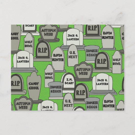 De grappige Grafzerken van Halloween Briefkaart (Voorkant)