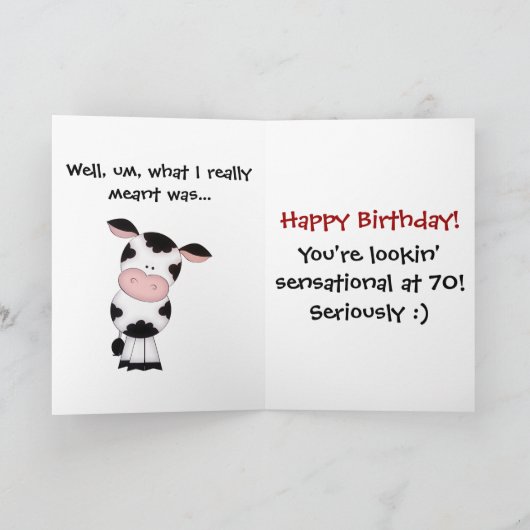 De grappige Heilige Koe u is Humoristische Kaart (Binnen)