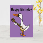 De grappige het Spelen van de Zwaan Cartoon van de Kaart (Gele Bloem)