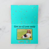 De grappige Hond, de Mand, & het Snoep van de Feestdagen Kaart (Binnen)