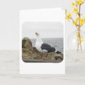 De grappige HoofdZeemeeuw van de Schuine stand Kaart (Gele Bloem)