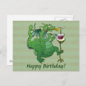 De grappige Kaarsen van de Verjaardag van de Draak Briefkaart (Voorkant / Achterkant)