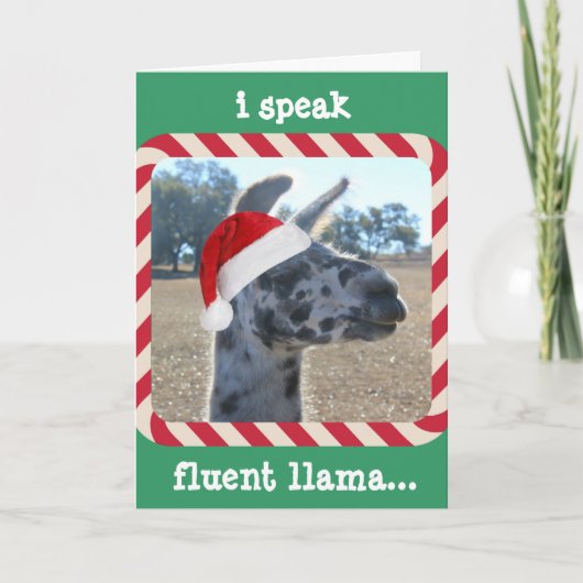 De grappige Kaart van Christma van de Lama, spreek (Voorkant)
